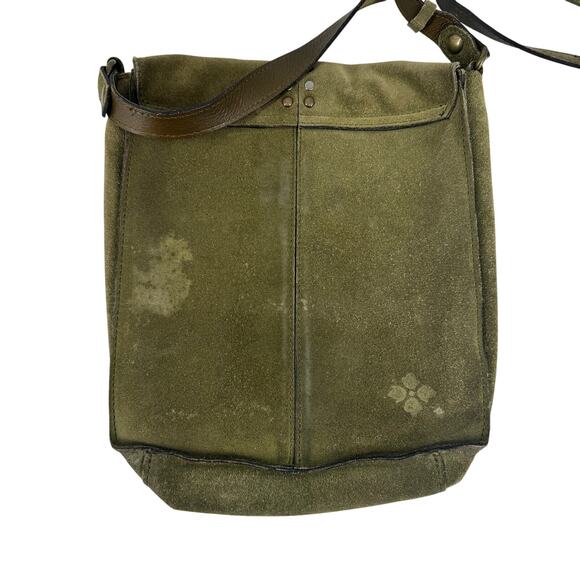 patricia nash armeno distressed leather crossbody messenger flap purse in Green - Picture 2 of 4